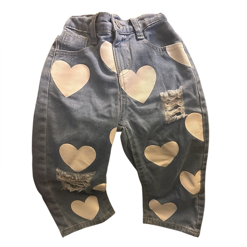 Heart Print Kids Jeans